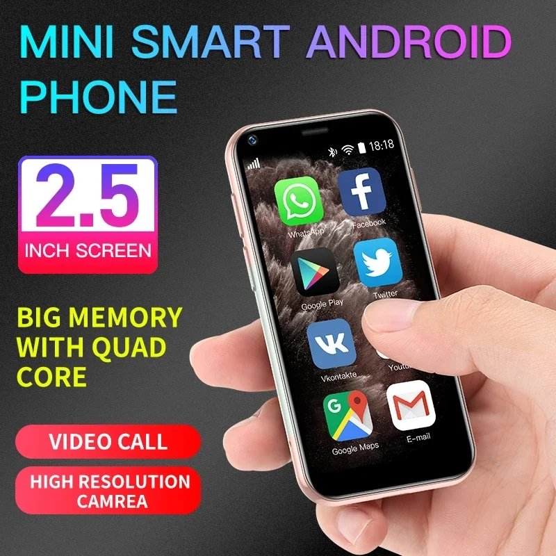 SOYES XS11 Super Mini Smartphone Android 1GB RAM 8GB ROM 2.5'' Quad Core Google Play Store 3G Cute Small Celular Mobile Phone